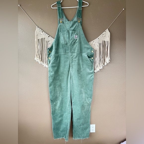 Doomsdayco Workwear Corduroy Dungarees Overall in green A - Picture 1 of 14